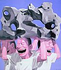 Yue Minjun Rockery-2 painting